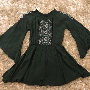 Flattering off the shoulder green dress